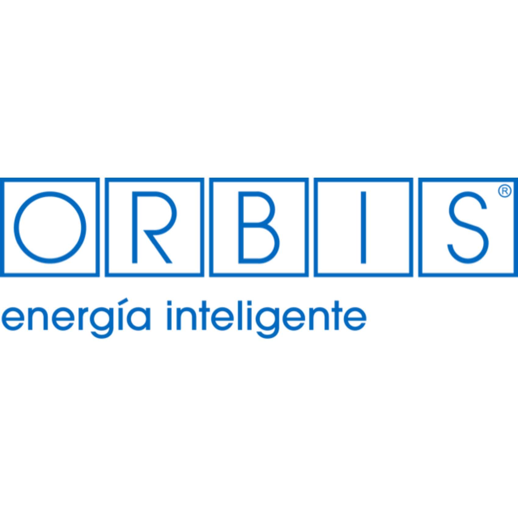 A Blue and White corporate Logo for ORBIS